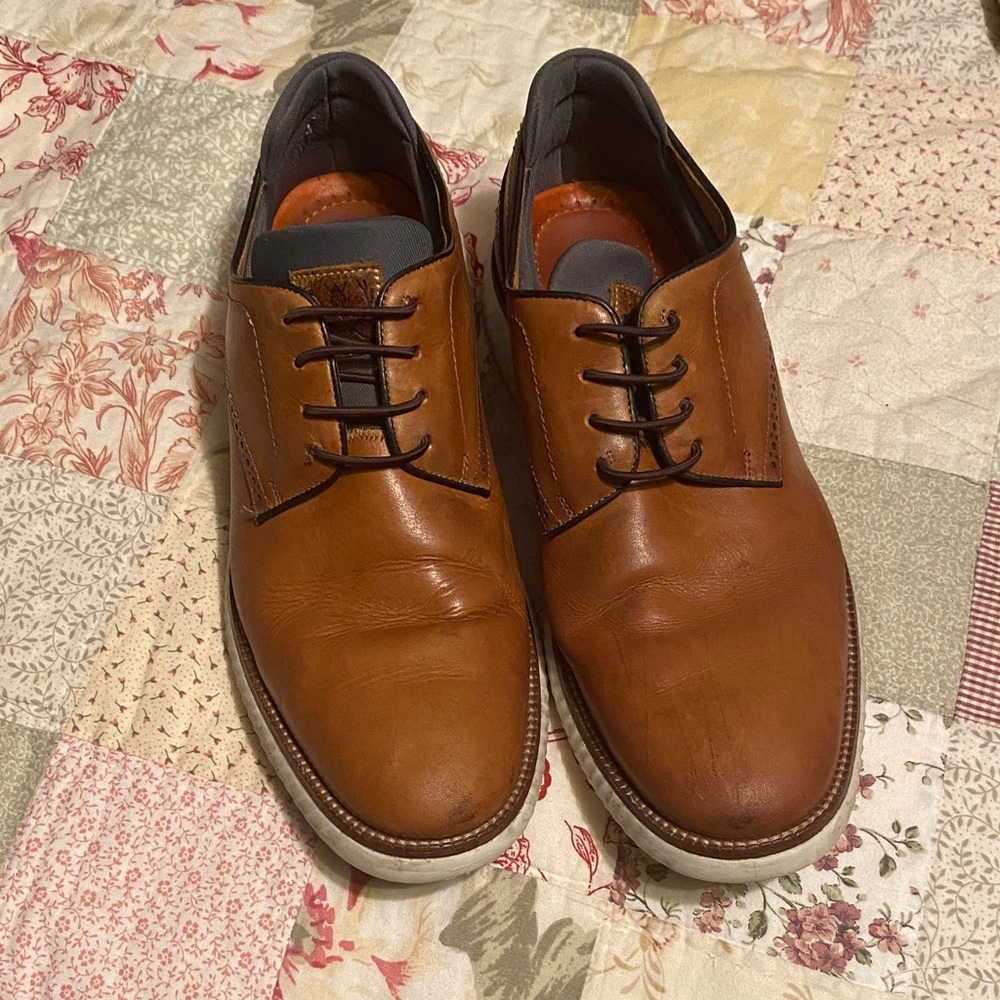 Elegant Martin Dingman Countryaire Tan Leather Derby Shoes 10 M